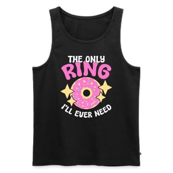 Donut Lover Funny and Single - Men's Premium Organic Tank Top - black - Front - AI Model Male 178 light (178cm)