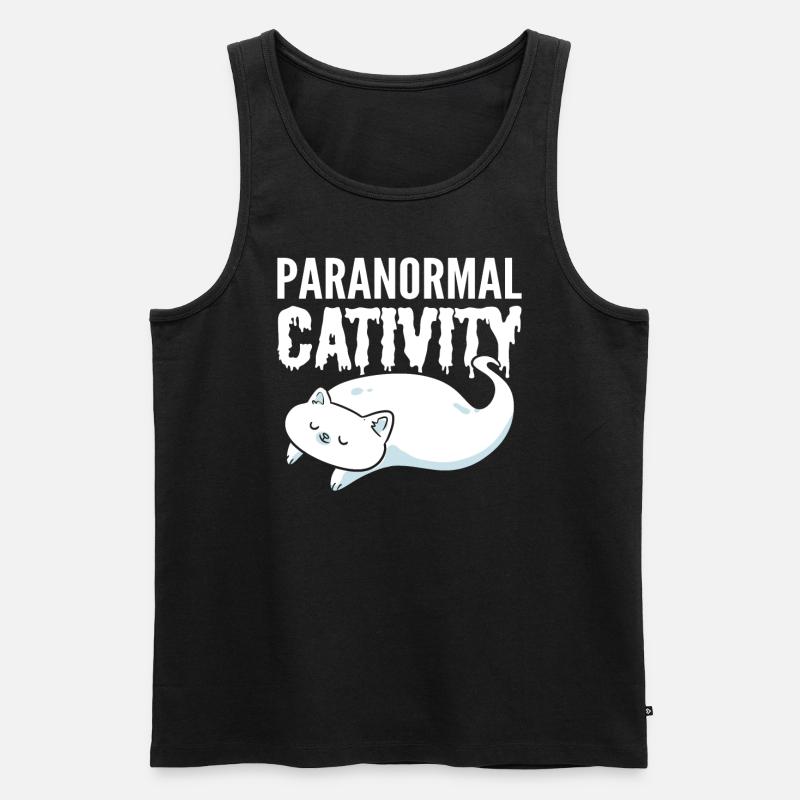 Paranormal Cat Ghostbusters - Débardeur bio Premium Homme - noir