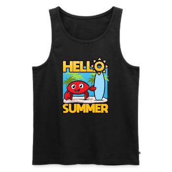 Hello Summer Sommer - Men's Premium Organic Tank Top - black - Front - AI Model Male 178 light (178cm)
