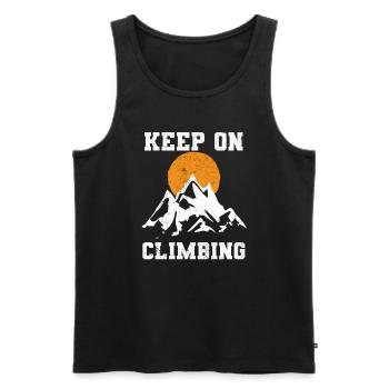 Continuez à grimper les alpinistes - Débardeur bio Premium Homme - noir - Devant - Michal (187cm)