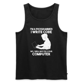 Programmierhumor Softwareentwickler - Männer Premium Bio Tank Top - Schwarz - Vorne - AI Model Male 178 light (178cm)