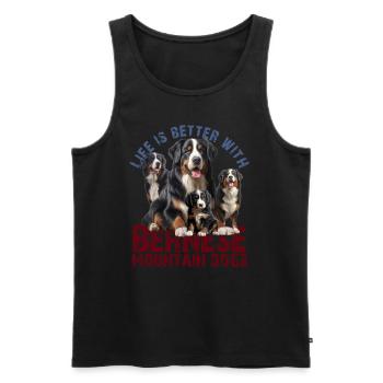 Berner Sennenhund - Männer Premium Bio Tank Top - Schwarz - Vorne - Michal (187cm)