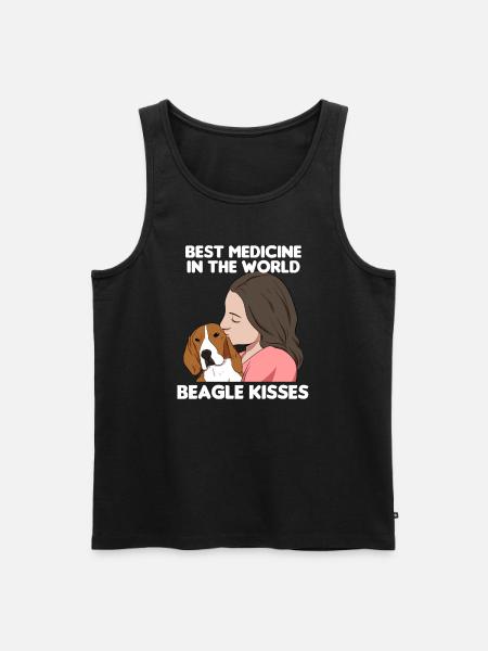 Beagle kisses beagle lover - Men's Premium Organic Tank Top - black
