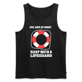 Feel Safe At Night Sleep With A Life Guard - Männer Premium Bio Tank Top - Schwarz - Vorne - Michal (187cm)