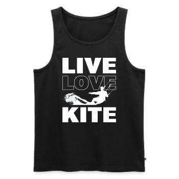 Kitesurf Kite Flyer - Débardeur bio Premium Homme - noir - Devant - Michal (187cm)