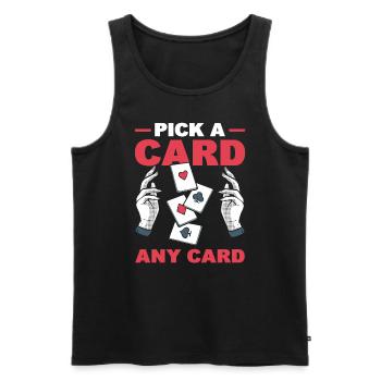 Cool Card Magician Zauberer - Männer Premium Bio Tank Top - Schwarz - Vorne - AI Model Male 178 light (178cm)