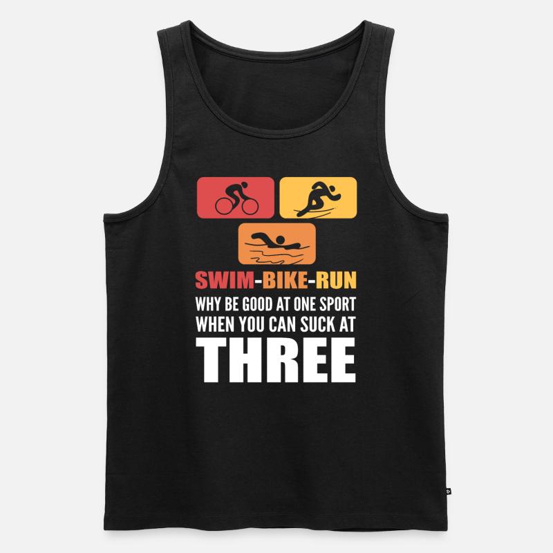 Lustiges Triothlon Design - Männer Premium Bio Tank Top - Schwarz