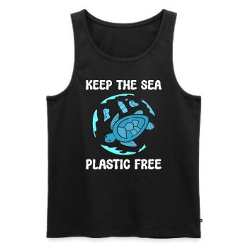 Keep The Sea Plastic Free Marine Scientist - Men's Premium Organic Tank Top - black - Front - AI Model Male 178 light (178cm)