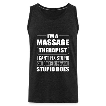 Lustiger Masseur - Männer Premium Bio Tank Top - Anthrazit - Vorne - Alexander (188cm)