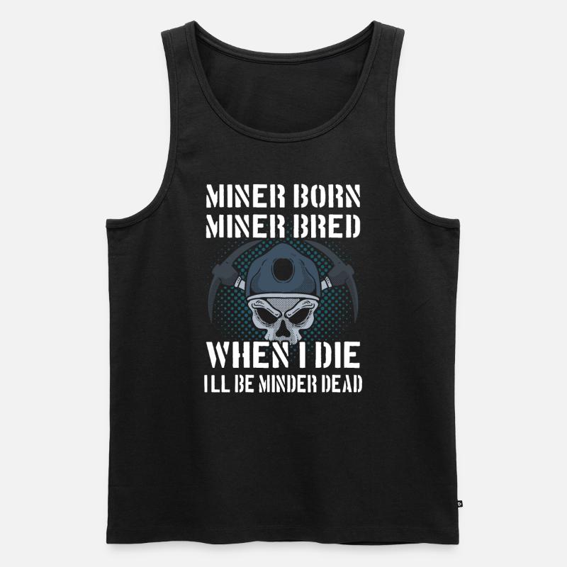Stolzer Minenarbeiter - Männer Premium Bio Tank Top - Schwarz