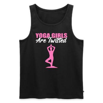 Les filles de yoga sont des Pilates tordues - Débardeur bio Premium Homme - noir - Devant - Michal (187cm)