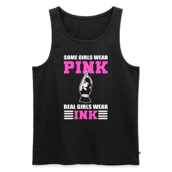 Some Girls Wear Pink Real Girls Wear Ink Tattooer - Männer Premium Bio Tank Top - Schwarz - Vorne - Michal (187cm)