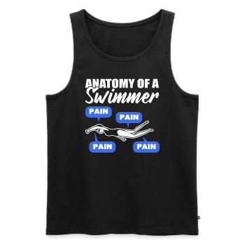 Anatomy Of Swimmer Schwimmtrainer - Männer Premium Bio Tank Top - Schwarz - Vorne - AI Model Male 178 light (178cm)