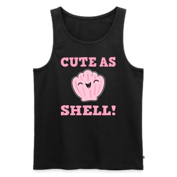 Shell pun Thalassophile - Men's Premium Organic Tank Top - black - Front - AI Model Male 178 light (178cm)