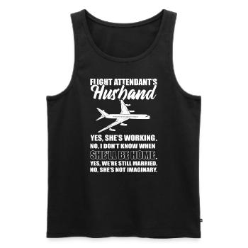 Ehemann des Flugbegleiters Kabinenbesatzung - Männer Premium Bio Tank Top - Schwarz - Vorne - AI Model Male 178 light (178cm)