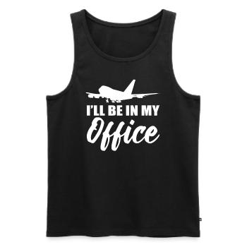 I'll Be In My Office Flugbegleiter - Männer Premium Bio Tank Top - Schwarz - Vorne - AI Model Male 178 light (178cm)