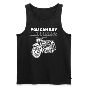 Vous pouvez acheter Happiness Motorcycle - Débardeur bio Premium Homme - noir - Devant - Michal (187cm)