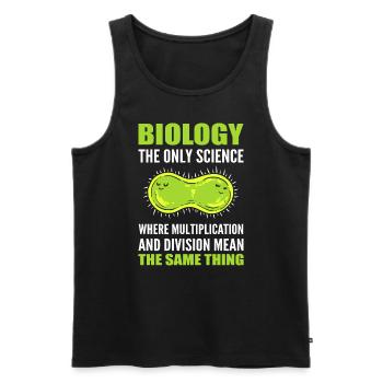 Funny Science Biology Research - Men's Premium Organic Tank Top - black - Front - AI Model Male 178 light (178cm)