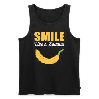 Banana Humor Fruit Grower - Men's Premium Organic Tank Top - black - Front - Michal (187cm)