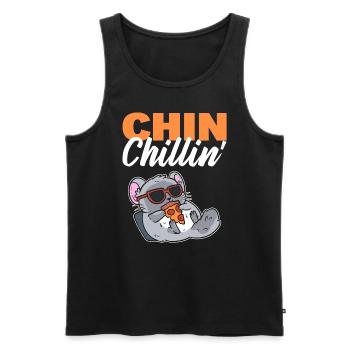 Chin-Chillin' Zookeeper - Men's Premium Organic Tank Top - black - Front - AI Model Male 178 light (178cm)