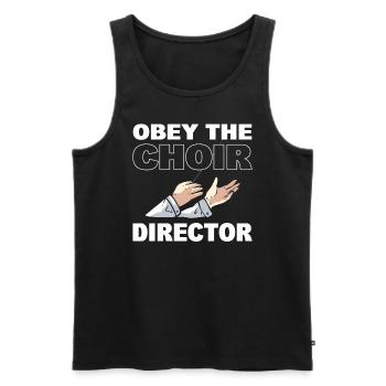 Chef de chœur de musique drôle - Débardeur bio Premium Homme - noir - Devant - AI Model Male 178 light (178cm)