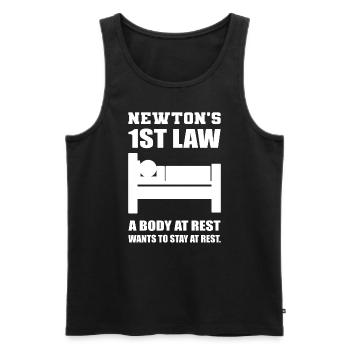 Funny physics teacher - Men's Premium Organic Tank Top - black - Front - AI Model Male 178 light (178cm)