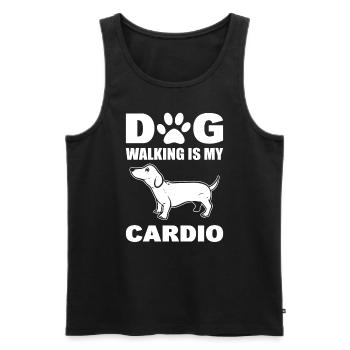 La promenade du chien est mon cardio - Débardeur bio Premium Homme - noir - Devant - AI Model Male 178 light (178cm)