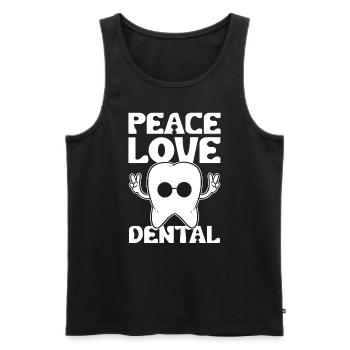 Peace Love Dental Zahnarzthelferin - Männer Premium Bio Tank Top - Schwarz - Vorne - Michal (187cm)