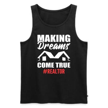 Making Dreams Come True #realtor Brokers - Men's Premium Organic Tank Top - black - Front - AI Model Male 178 light (178cm)