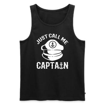 Just Call Me Captain Kapitän zur See - Men's Premium Organic Tank Top - black - Front - Michal (187cm)