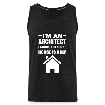 I am an Architect Licensed Architect - Men's Premium Organic Tank Top - charcoal grey - Front - Alexander (188cm)