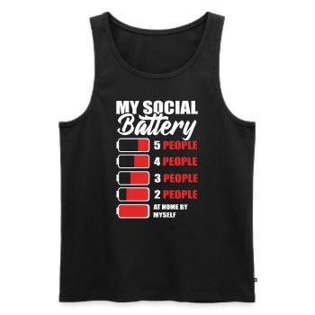 My Social Battery Maverick - Men's Premium Organic Tank Top - black - Front - Michal (187cm)
