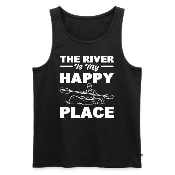 La rivière est mon endroit heureux Canoéistes - Débardeur bio Premium Homme - noir - Devant - Michal (187cm)