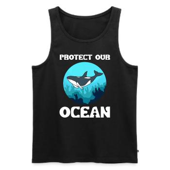 Protect Our Ocean Meeresschützer - Männer Premium Bio Tank Top - Schwarz - Vorne - AI Model Male 178 light (178cm)