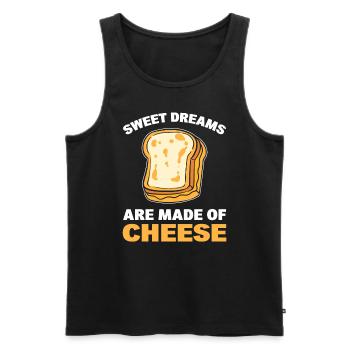 Sweet Dreams Are Made Of Cheese Cheese Specialist - Men's Premium Organic Tank Top - black - Front - AI Model Male 178 light (178cm)