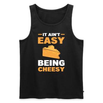 It Ain't Easy Being Cheesy Cheese Expert - Men's Premium Organic Tank Top - black - Front - AI Model Male 178 light (178cm)