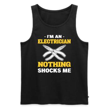 Funny Electrician Electrical Expert - Men's Premium Organic Tank Top - black - Front - AI Model Male 178 light (178cm)