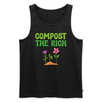 Compost The Rich Green Activist - Men's Premium Organic Tank Top - black - Front - AI Model Male 178 light (178cm)