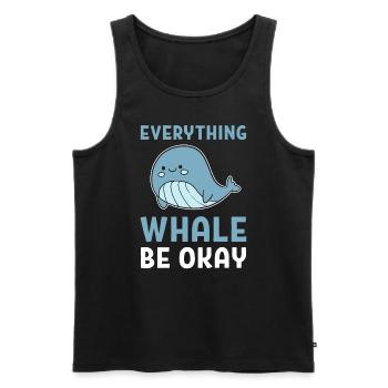 Tout Whale Be Okay Expert en baleines - Débardeur bio Premium Homme - noir - Devant - AI Model Male 178 light (178cm)