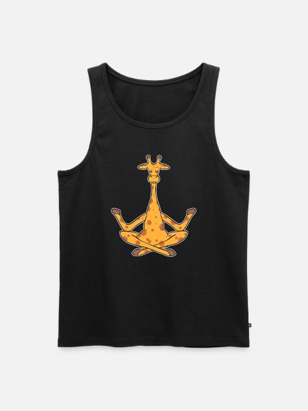Meditationsgiraffe Yogalehrer - Männer Premium Bio Tank Top - Schwarz