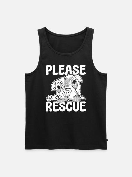 Please Rescue Tierretter - Männer Premium Bio Tank Top - Schwarz