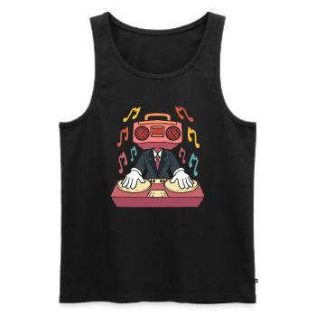 DJ Musik Discjockey - Männer Premium Bio Tank Top - Schwarz - Vorne - Michal (187cm)