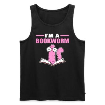 I'm A Bookworm Buchliebhaber - Männer Premium Bio Tank Top - Schwarz - Vorne - AI Model Male 178 light (178cm)