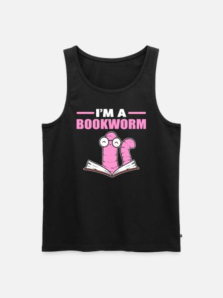 I'm A Bookworm Buchliebhaber - Männer Premium Bio Tank Top - Schwarz