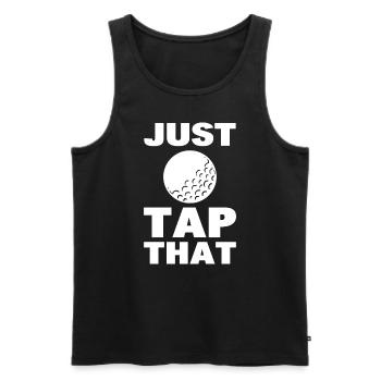 Just Tap That Golfspieler - Männer Premium Bio Tank Top - Schwarz - Vorne - AI Model Male 178 light (178cm)