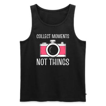 Collect Moments Not Things Fotograf - Männer Premium Bio Tank Top - Schwarz - Vorne - Michal (187cm)