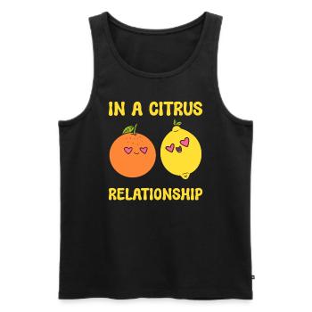 Citrus Puns Obstverkäufer - Männer Premium Bio Tank Top - Schwarz - Vorne - AI Model Male 178 light (178cm)