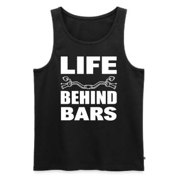Life Behind Bars Motorradfahrer - Männer Premium Bio Tank Top - Schwarz - Vorne - Michal (187cm)