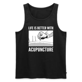 Nadeltherapie Zertifizierter Akupunkteur - Männer Premium Bio Tank Top - Schwarz - Vorne - Michal (187cm)