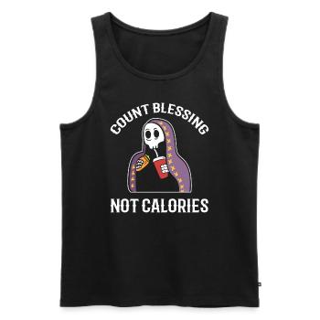 Count Blessing Not Calories Ernährungsberater - Männer Premium Bio Tank Top - Schwarz - Vorne - AI Model Male 178 light (178cm)